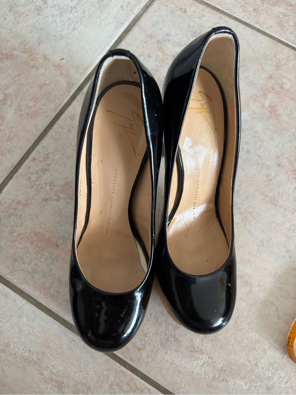 GIUSEPPE ZANOTTI shoes Patent Leather Cork Platform Pumps Heels